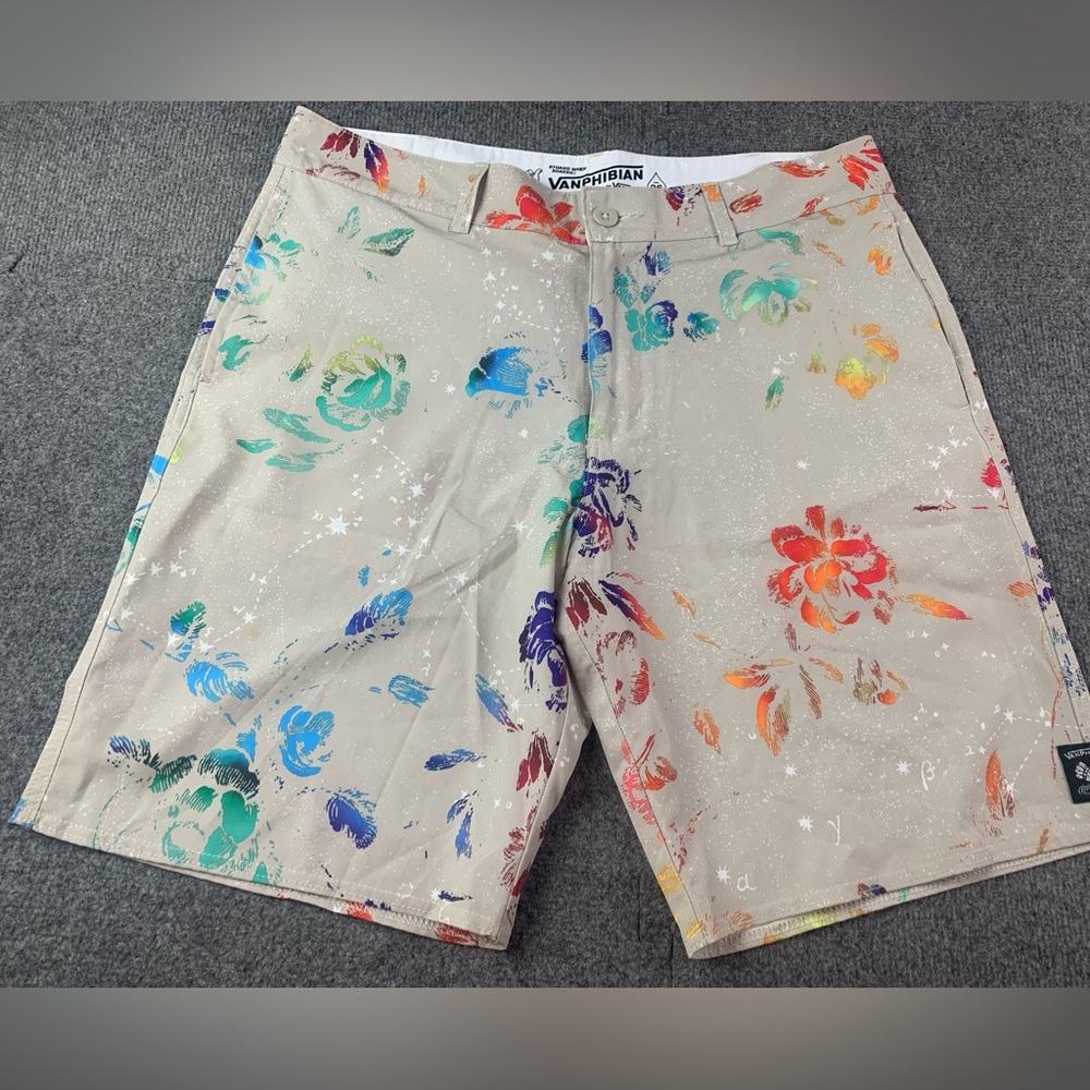 Vanphibian By Vans Mens Flat Front 10" Shorts Size 36 Multicolor